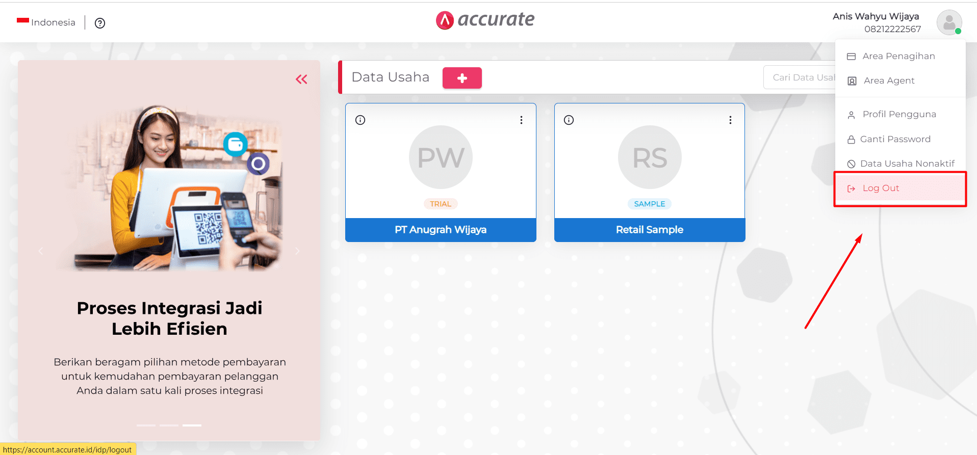 Keluar Database di Accurate Online