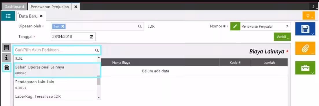 Membuat Penawaran Penjualan Kena Pajak dan Biaya