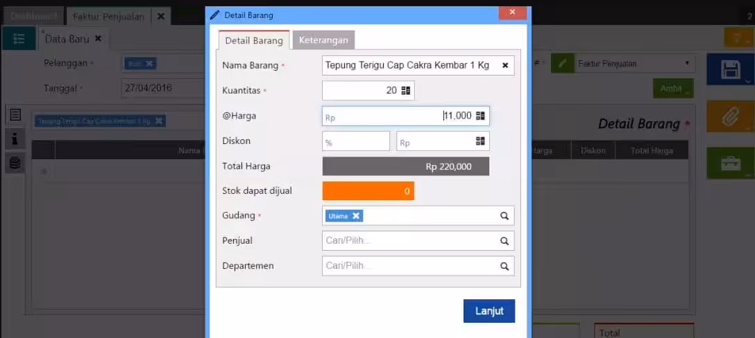 Membuat Faktur Penjualan