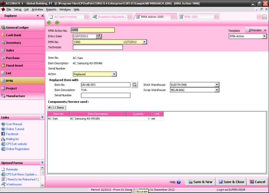 RMA Action Di Accurate