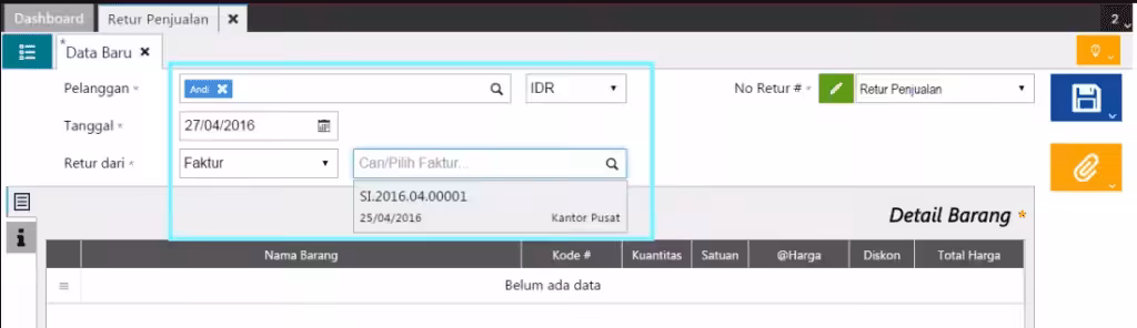 membuat Retur Penjualan membuat Retur Penjualan