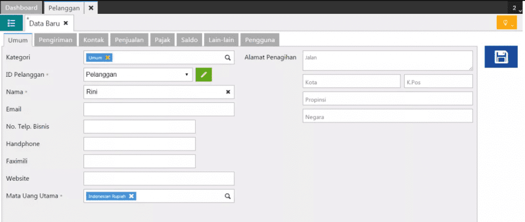 Menambah Pelanggan Baru
