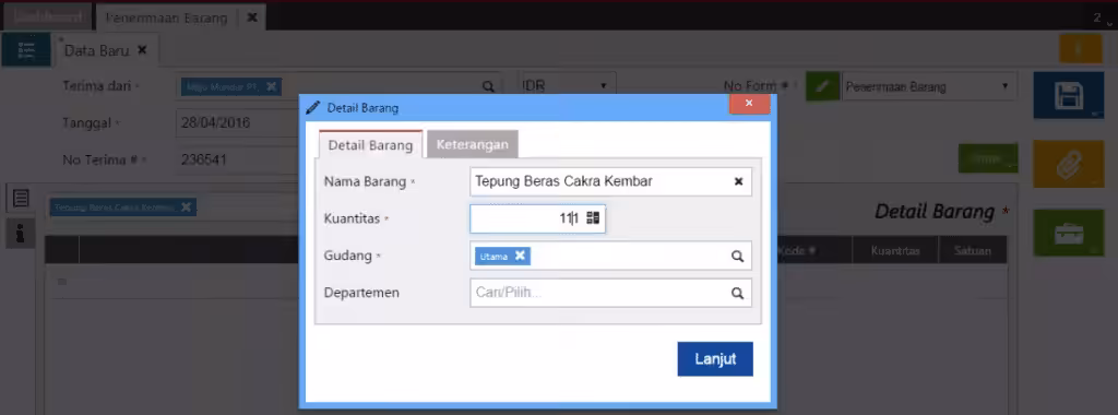 Membuat Penerimaan Barang