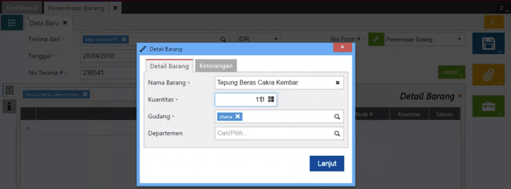 Membuat Penerimaan Barang