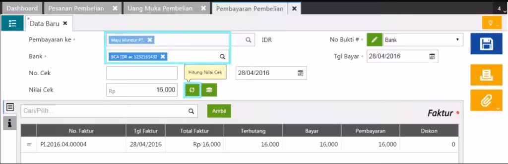 Membuat pesanan pembelian dengan uang muka Membuat pesanan pembelian dengan uang muka