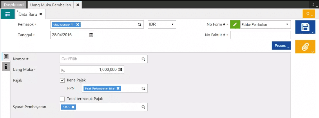 membuat uang muka pembelian membuat uang muka pembelian