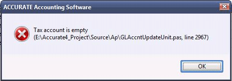 Tax Account is Empty