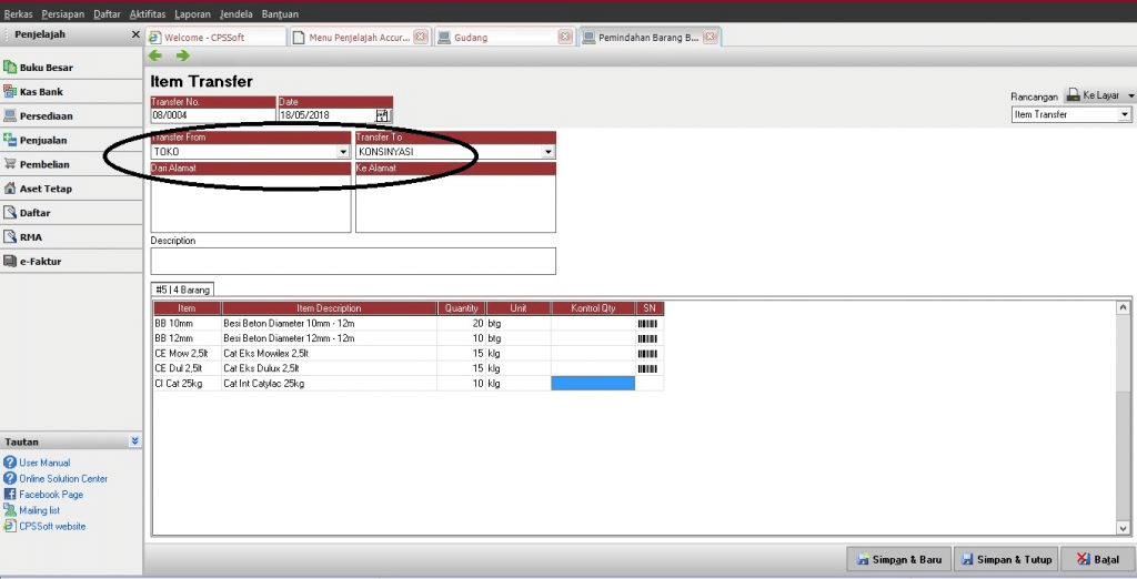 Pencatatan Barang Konsinyasi Accurate