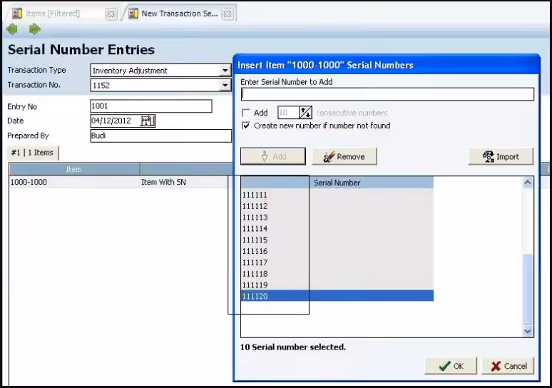 Memasukkan Serial Number Dengan Cara Import dari Excel Memasukkan Serial Number Dengan Cara Import dari Excel