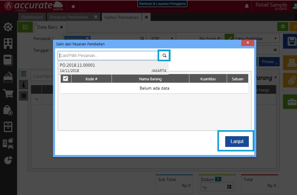 Membuat Faktur Pembelian Mendahului Terima Barang