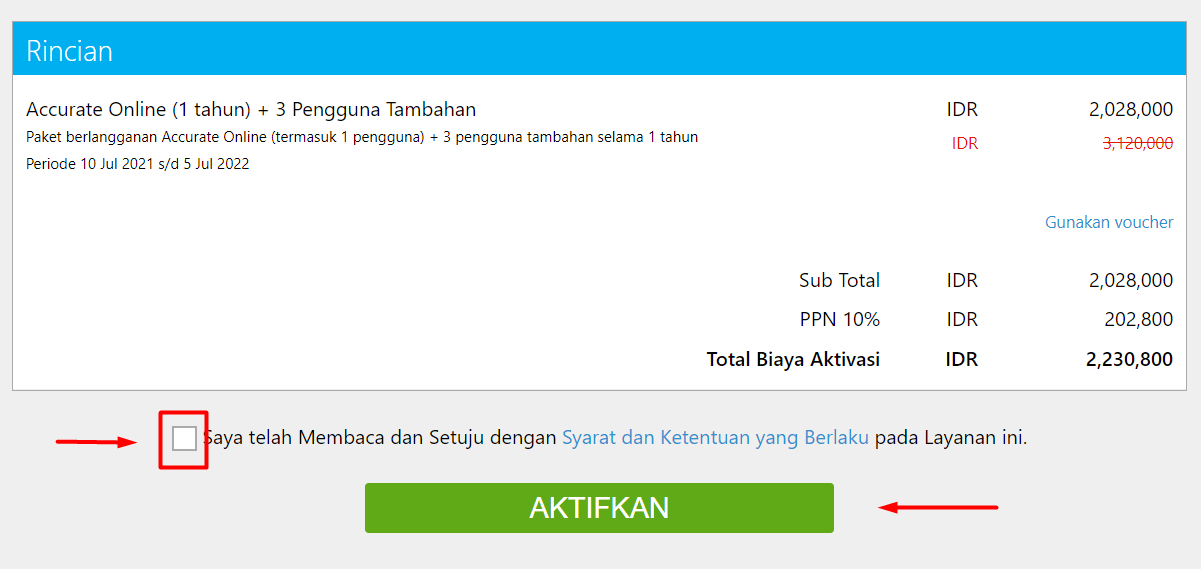 menggunakan Kode Promo Accurate Online