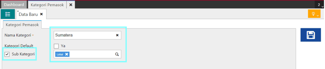 Membuat Kategori dan Subkategori Pemasok