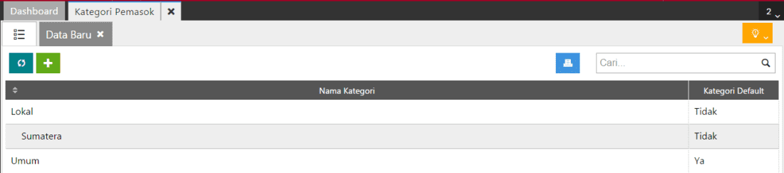 Membuat Kategori dan Subkategori Pemasok