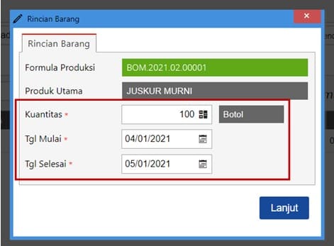 Rencana Produksi di Accurate Online