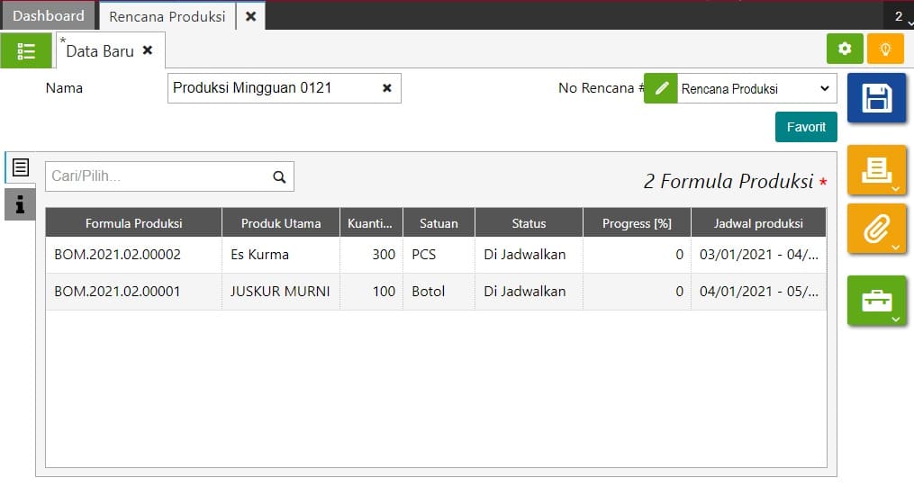 Rencana Produksi di Accurate Online