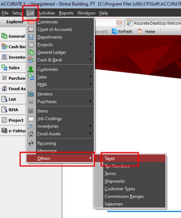 Setting PPn 11 Persen di Accurate