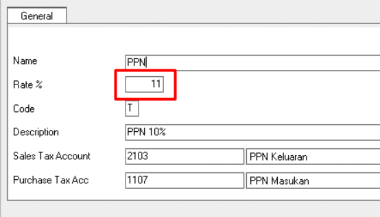 Setting PPn 11 Persen di Accurate