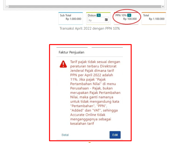 Setting PPn 11 Persen di Accurate