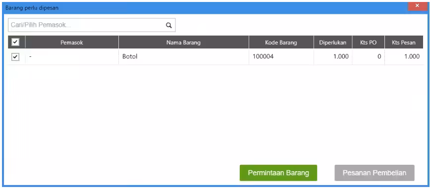 pemenuhan bahan baku