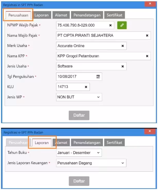 e-SPT PPh Badan Accurate Online e-SPT PPh Badan Accurate Online