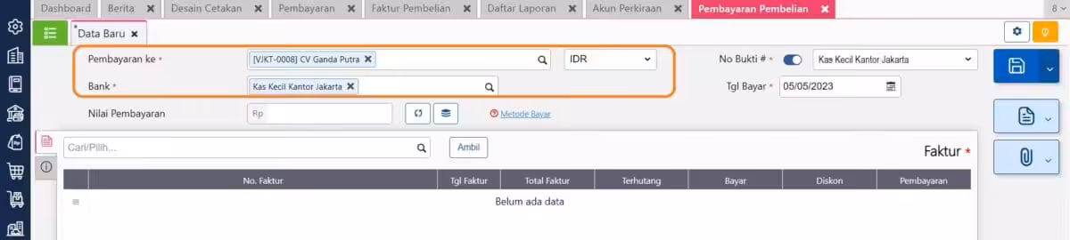 catat transaksi lebih bayar di pembayaran pembelian catat transaksi lebih bayar di pembayaran pembelian