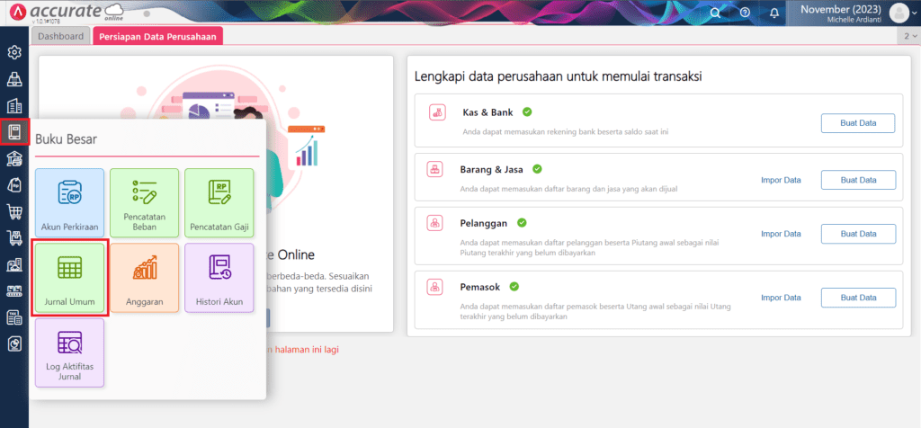 impor jurnal umum dari accurate online