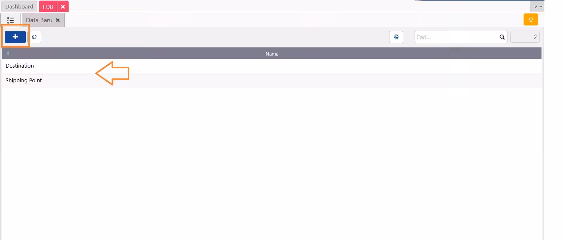 membuat FOB di Accurate Online