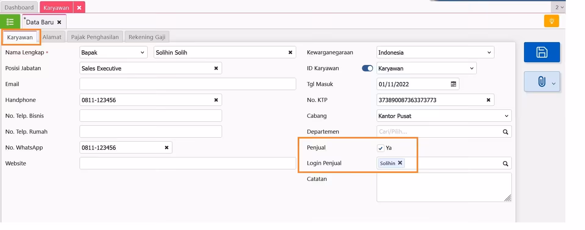 Membuat daftar karyawan di Accurate Online