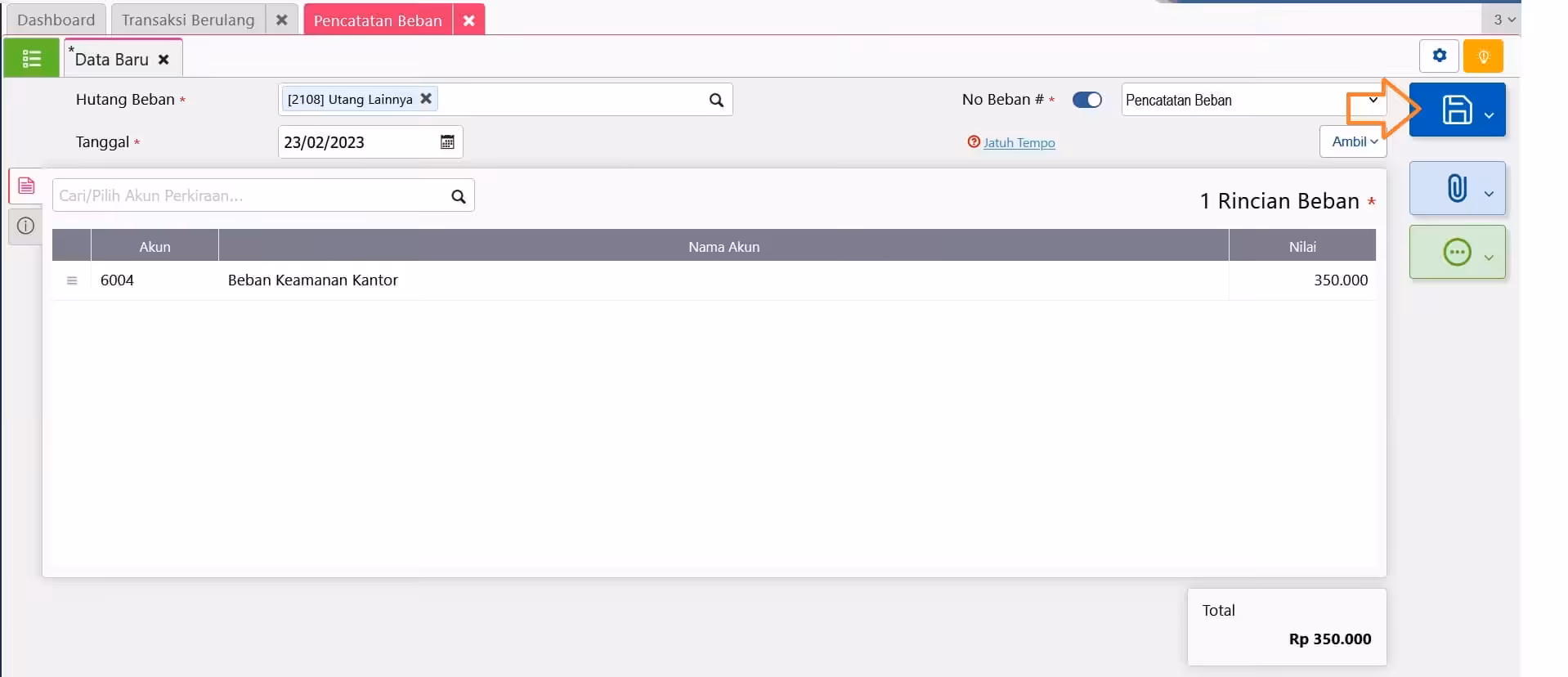 Membuat transaksi berulang di Accurate Online