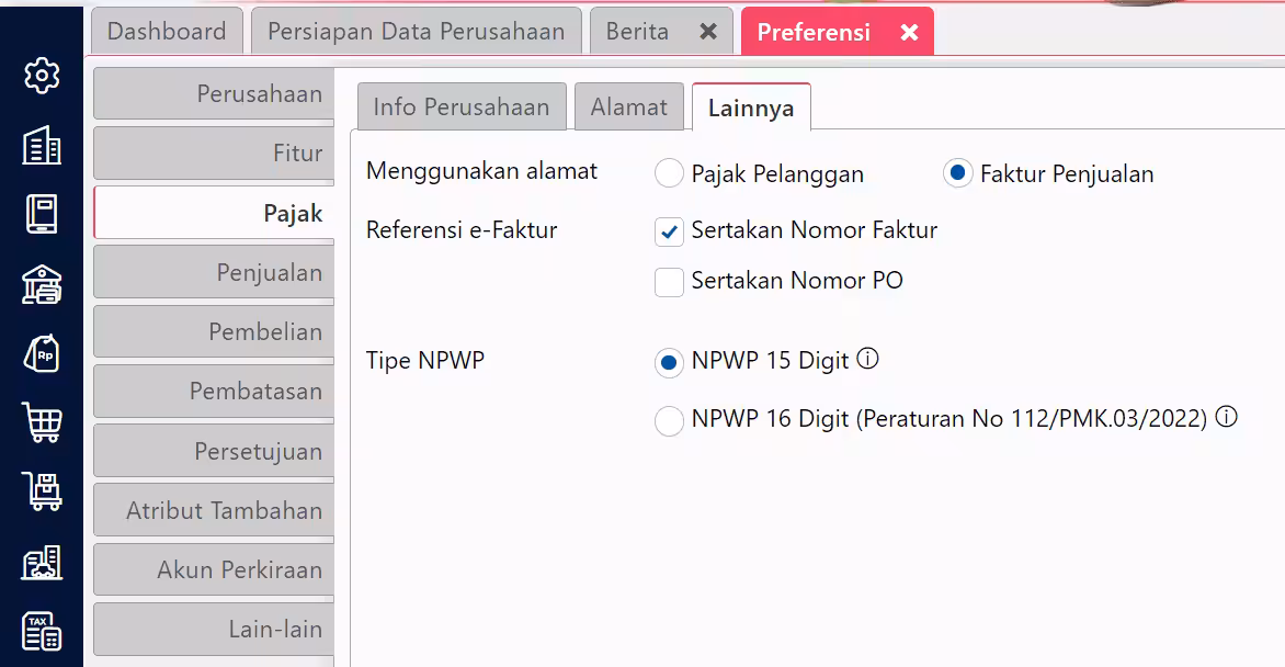 pengaturan preferensi pajak di Accurate Online pengaturan preferensi pajak di Accurate Online