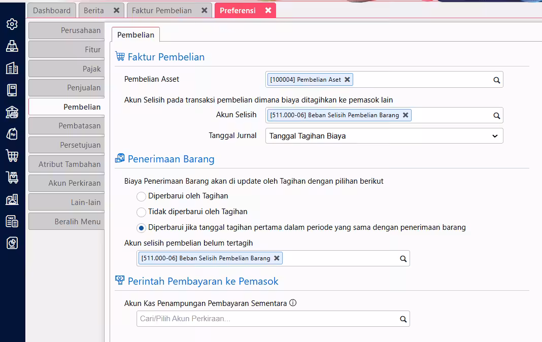 pengaturan preferensi pembelian di Accurate Online pengaturan preferensi pembelian di Accurate Online