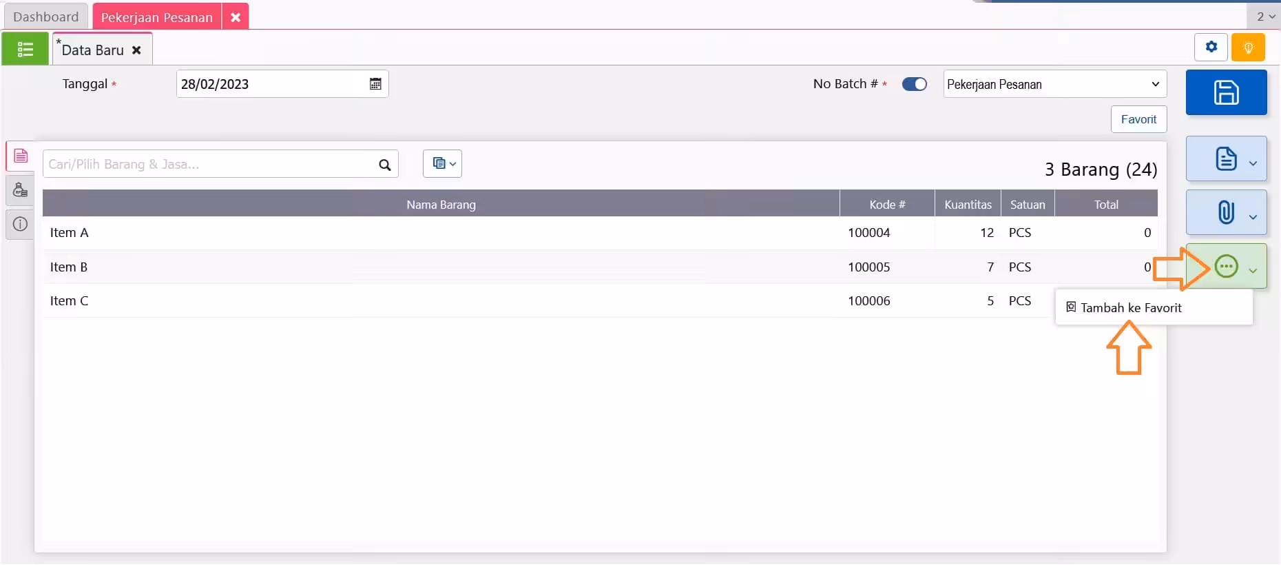 Transaksi Favorit di Accurate Online Transaksi Favorit di Accurate Online