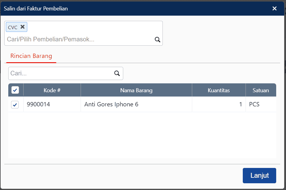 cara membuat faktur penjualan dari faktur pembelian di Accurate Online