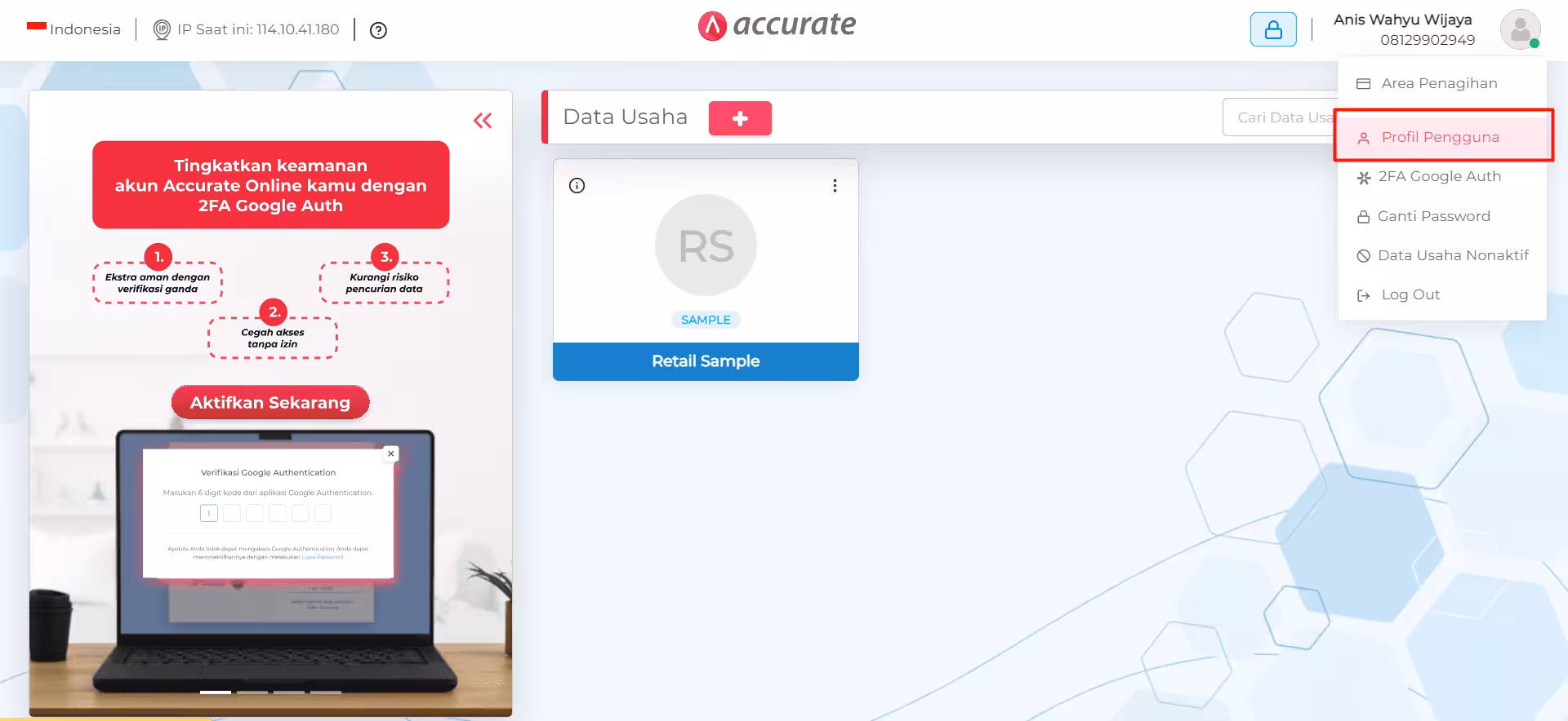 cara merubah alamat email akun Accurate Online cara merubah alamat email akun Accurate Online
