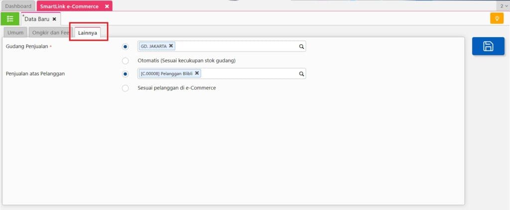 pengaturan blibli di accurate online